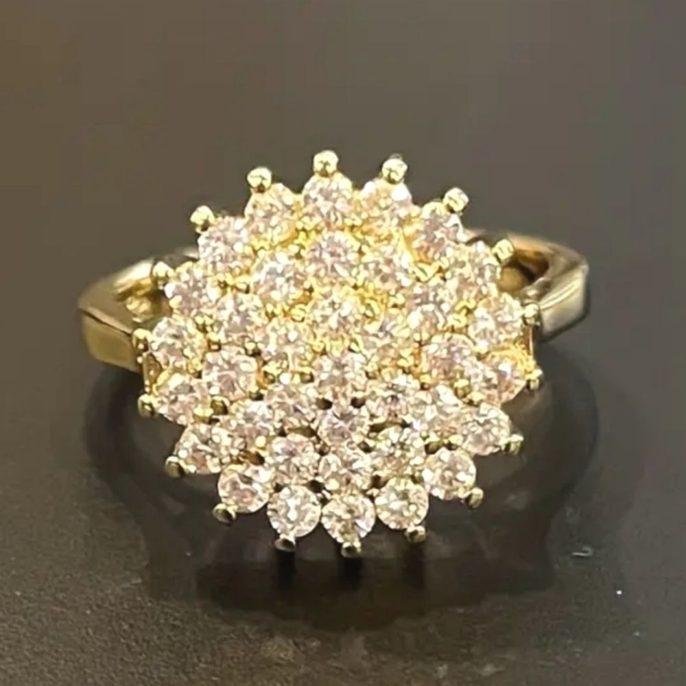 Lotus Seed diamond Flower wedding Ring sz6